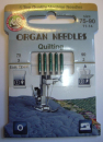 Organ needles Quilting, 5 Stück/Packung, # 75-90